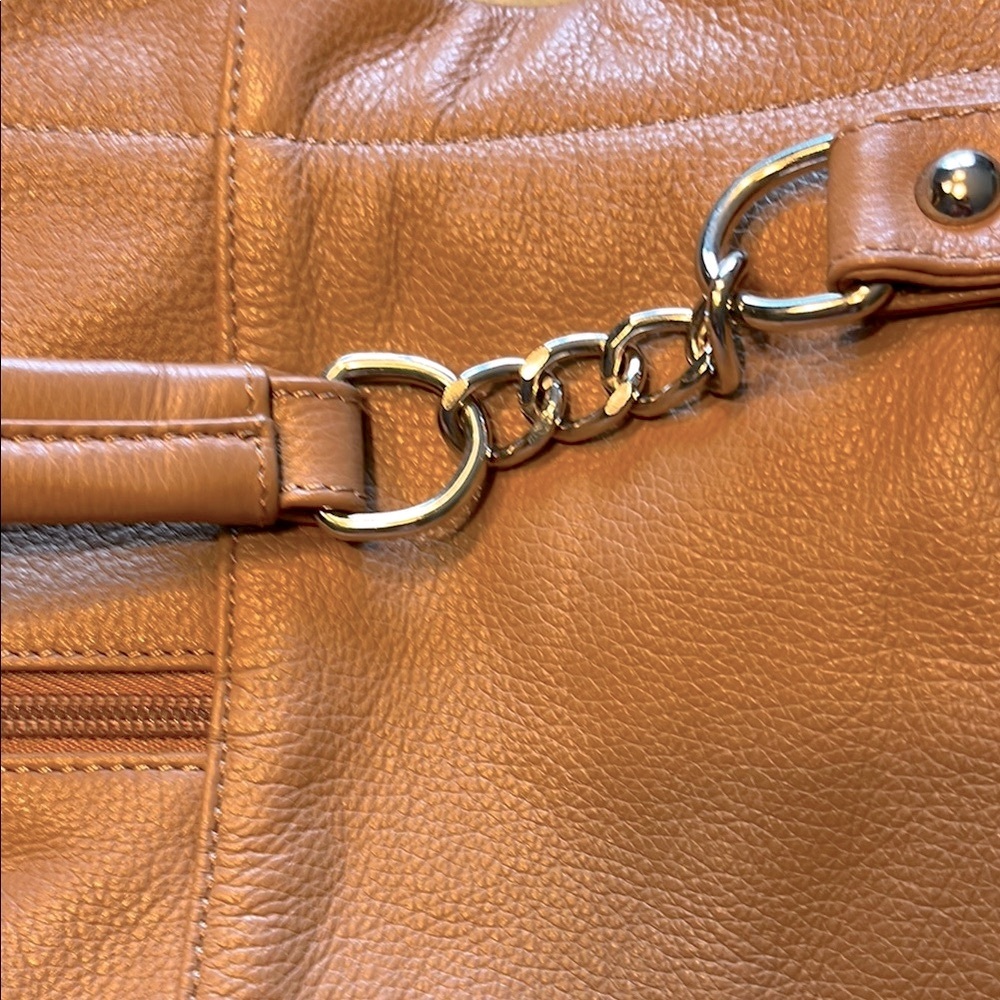 B-Collective by Buxton Elegant Tan Leather Large Hobo Shoulder Bag - Picture 6 of 16